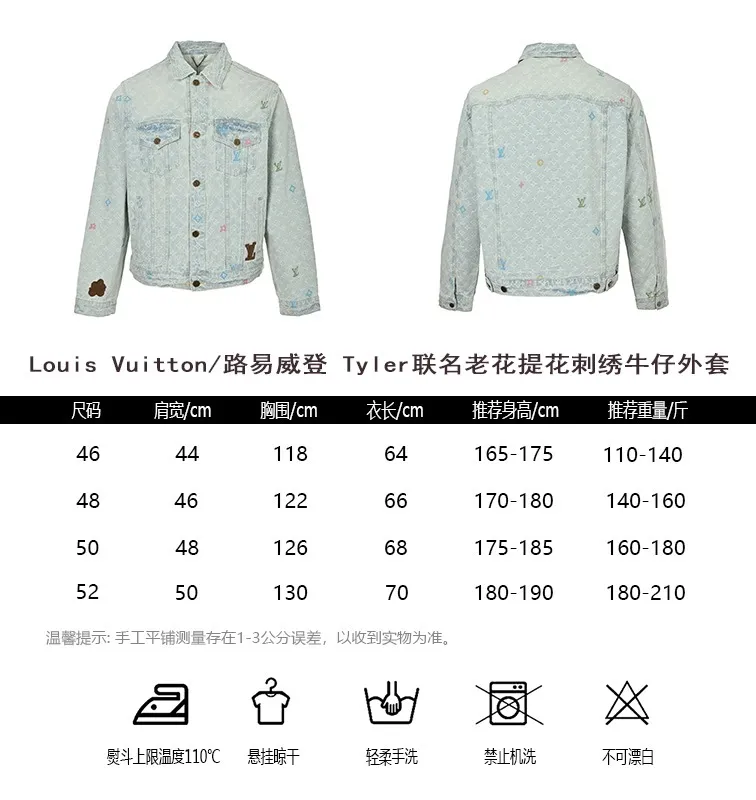 Louis Vuitton/Louis Vuitton Tyler joint old flower jacquard embroidered denim jacket